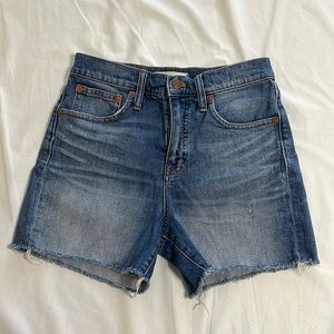 Madewell high rise denim shorts